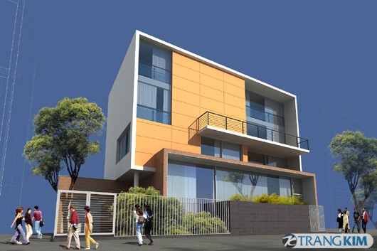 PHOI-CANH-CONG-TRINH Kiến trúc biệt thự 4 tầng hiện đại - Ông Thuận
