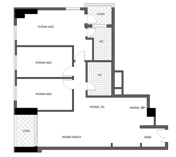 mat bang hien trang2 Mẫu nhà hợp lí với diện tích 110m2