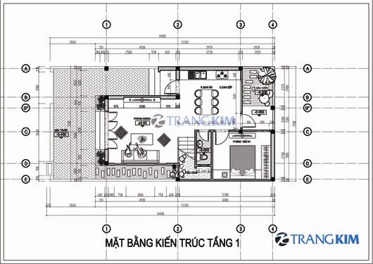 biet-thu-pho-mat-bang-tang-1 Thiết kế kiến trúc biệt thự phố 2 tầng 1 tum – Chị Dung