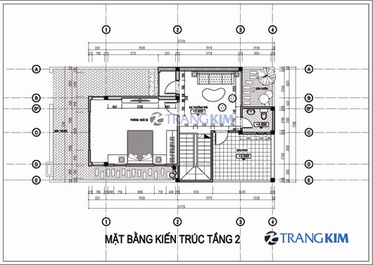 biet-thu-pho-mat-bang-tang-2 Thiết kế kiến trúc biệt thự phố 2 tầng 1 tum – Chị Dung
