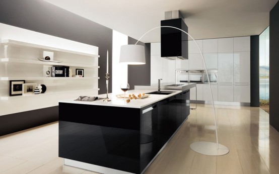 Black-and-white-kitchen-design-ideas-1 Sạch và sang với bếp đen trắng