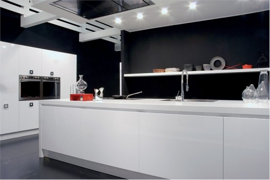Black-and-white-kitchen-design-ideas-9-554x370 Sạch và sang với bếp đen trắng