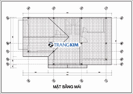Mặt bằng thiết kế tầng mái 1 Mặt bằng thiết kế tầng mái 1