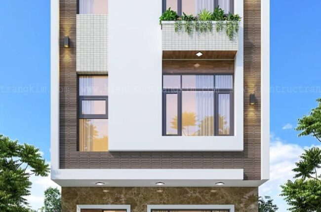 phối cảnh kiến trúc nhà 3 tầng 6x11m