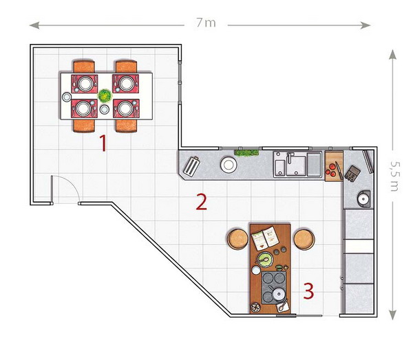 Bố trí nội thất cho 5 căn bếp có hình dáng 