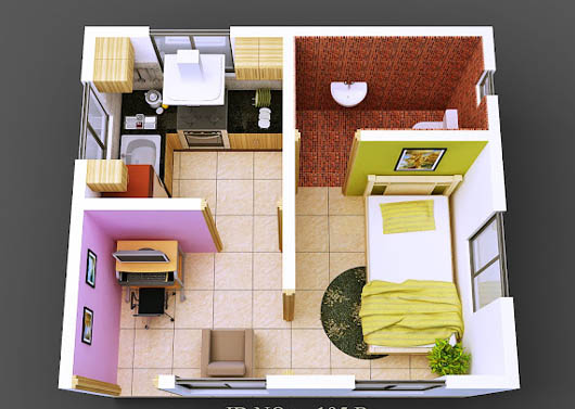 Mẫu thiết kế tổng thể nội thất cho căn hộ chung cư mini 2
