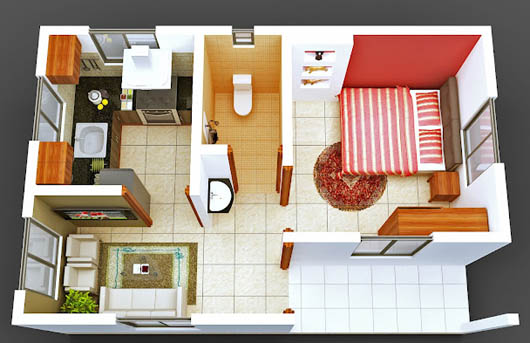 Mẫu thiết kế tổng thể nội thất cho căn hộ chung cư mini 7
