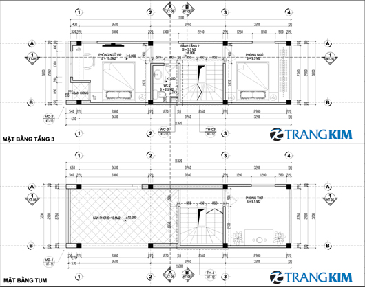 Mặt bằng tầng 3, tầng 4 1
