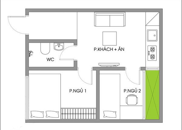 Thiết kế nhà ống diện tích nhỏ 30 m2