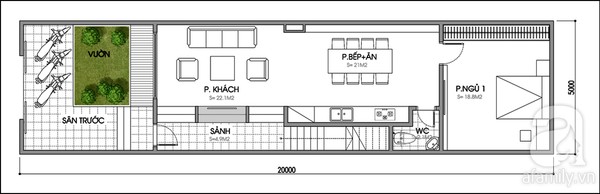 Bản vẽ nhà cấp 4 mái Thái 3 phòng ngủ mặt tiền 8m  MS 15110