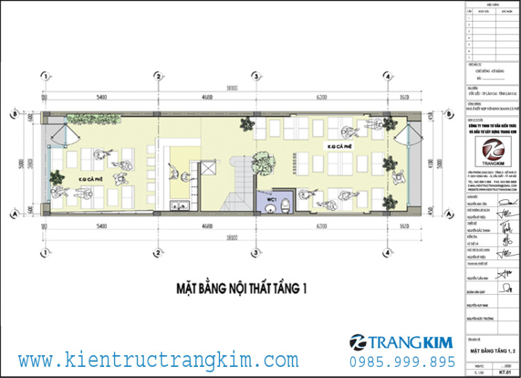 Thiết kế nội thất quán cafe – Cốc Lếu - Lào Cai - Trangkim