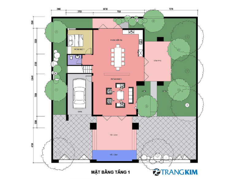 Mặt bằng thiết kế tầng 1 1