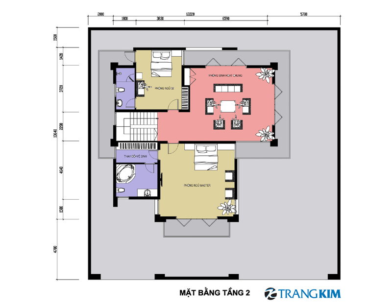 Mặt bằng thiết kế tầng 2 1