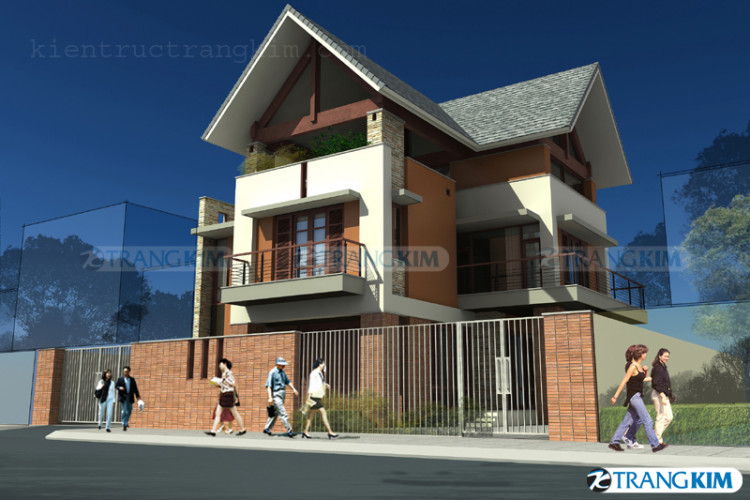 Hình ảnh phối cảnh thiết kế biệt thự hiện đại 3 tầng 1