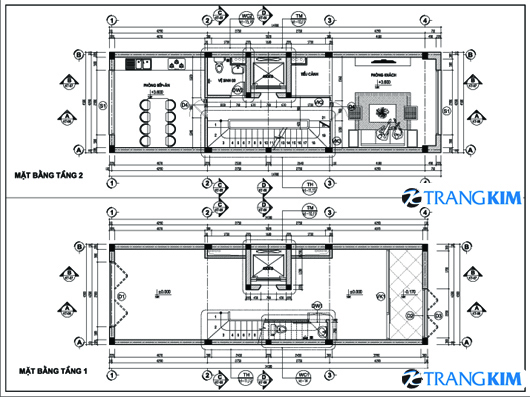 Mặt bằng công trình tầng 1, 2 1 Mặt bằng công trình tầng 1, 2 1