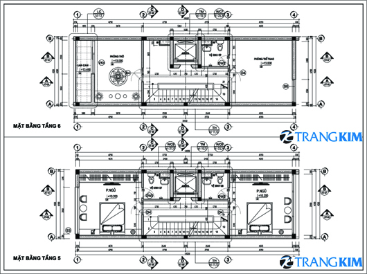 Mặt bằng công trình tầng 5, 6 1 Mặt bằng công trình tầng 5, 6 1