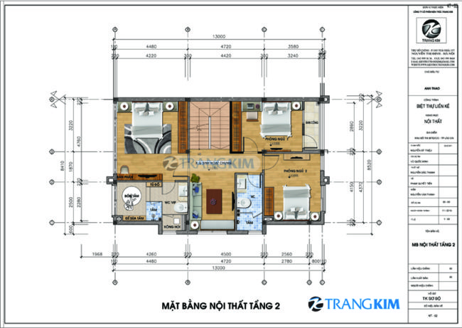 Phương án bố trí không gian biệt thự phố tầng 2 1 Phương án bố trí không gian biệt thự phố tầng 2 1