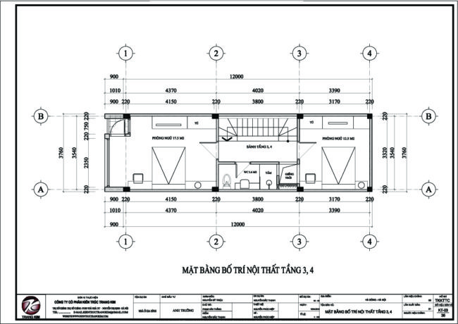 Thông tin về mẫu thiết kế nhà ống 50m2 4 tầng 1 tum tại Hà Nội 3
