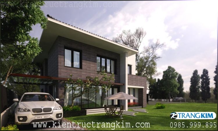 Thiết kế biệt thự 2 tầng xanh mát