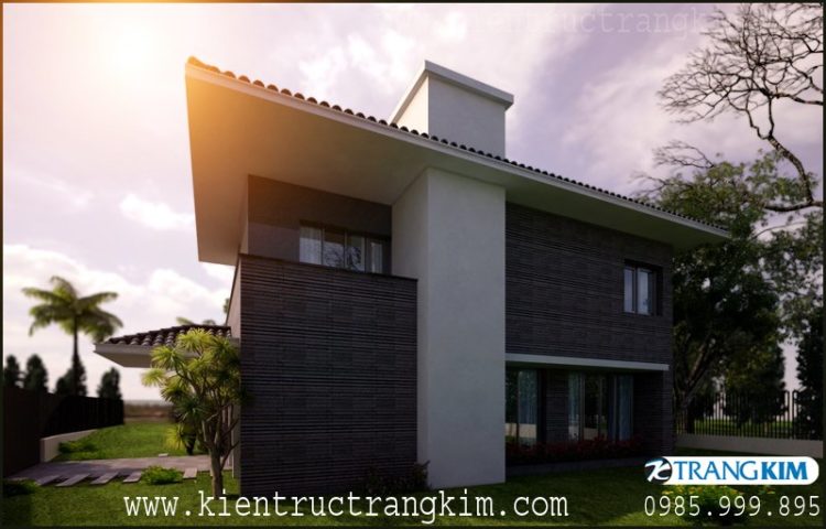 Thiết kế biệt thự 2 tầng xanh mát