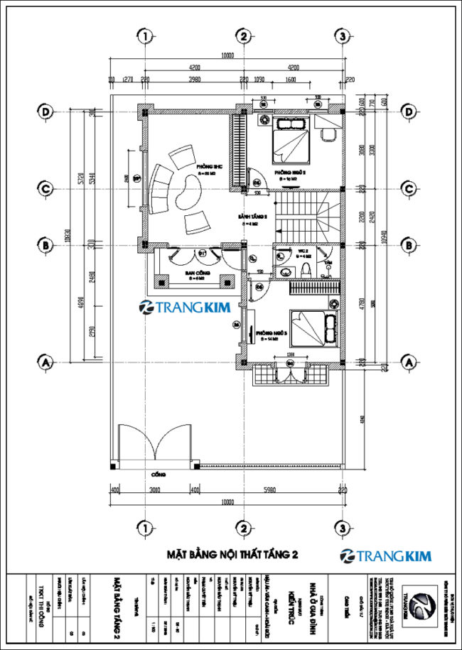 Mặt bằng thiết kế tầng 2 1 Mặt bằng thiết kế tầng 2 1