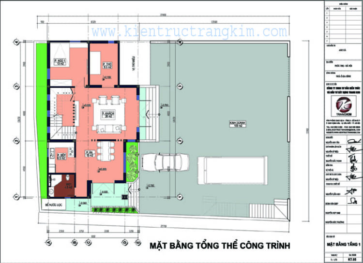 Mặt bằng tổng thể 1 Thiết kế biệt thự 3 tầng hiện đại diện tích 300m2