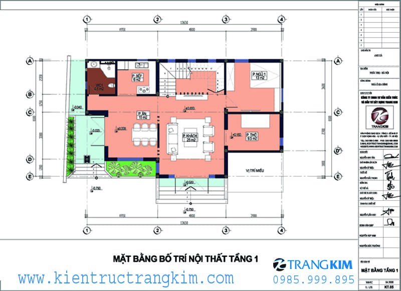 Mặt bằng thiết kế tầng 1 1 Thiết kế biệt thự 3 tầng hiện đại diện tích 300m2