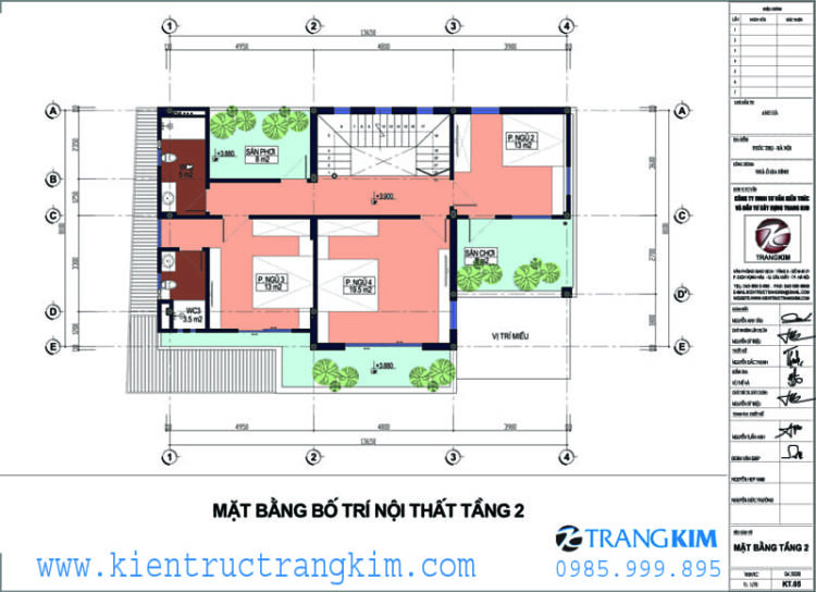 Mặt bằng thiết kế tầng 2 1 Thiết kế biệt thự 3 tầng hiện đại diện tích 300m2