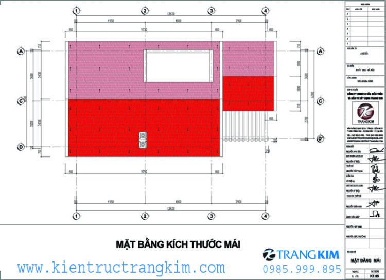 Mặt bằng thiết kế mái 1 Thiết kế biệt thự 3 tầng hiện đại diện tích 300m2