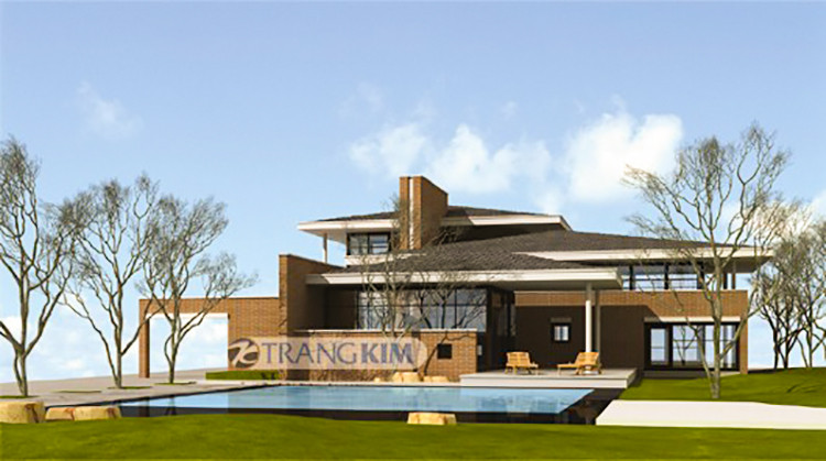 Hình ảnh phối cảnh thiết kế căn biệt thự - Góc 1 1 biệt thự nhà vườn đẹp