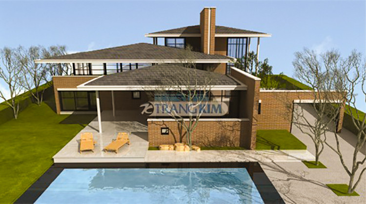 Hình ảnh phối cảnh thiết kế căn biệt thự - Góc 3 1 biet thu nha vuon dep, có bể bơi
