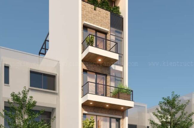 Phối cảnh kiến trúc nhà ống mặt tiền 4,5m