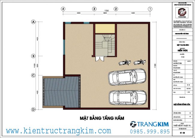 Mặt bằng tầng hầm 1