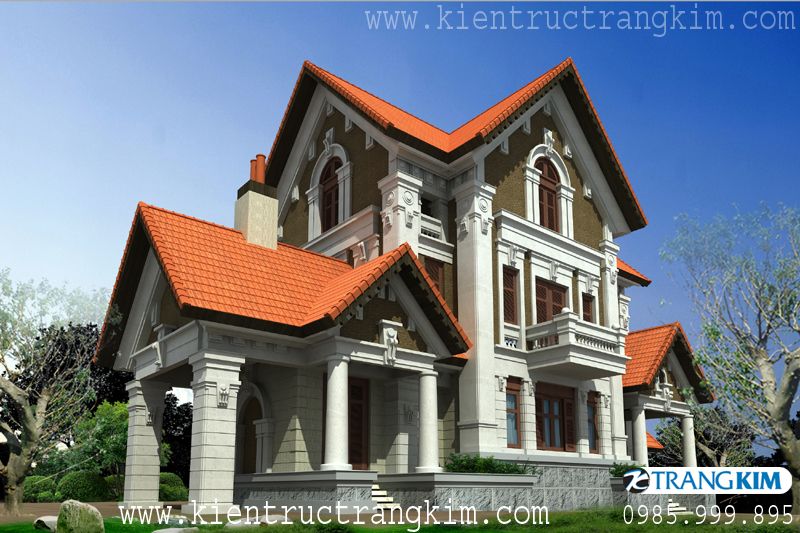 Phối cảnh thiết kế biệt thự cổ điển - v3