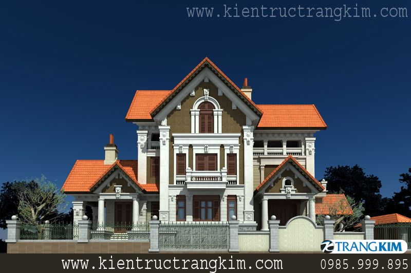 Phối cảnh thiết kế biệt thự cổ điển - v6