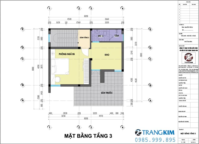 Biệt thự 3 tầng 5 phòng ngủ