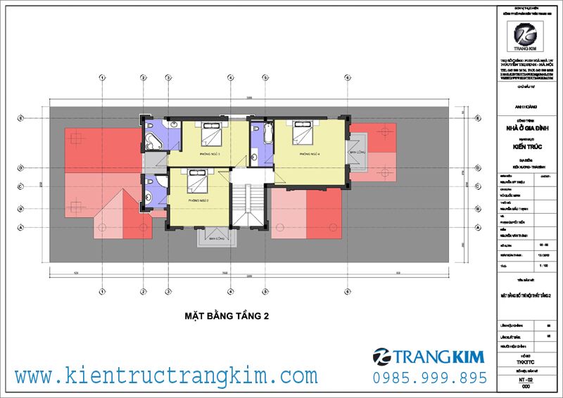 Mặt bằng thiết kế biệt thự cổ điển - Tầng 2