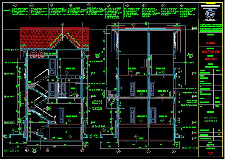 Mặt cắt thiết kế biệt thự cổ điển - 3