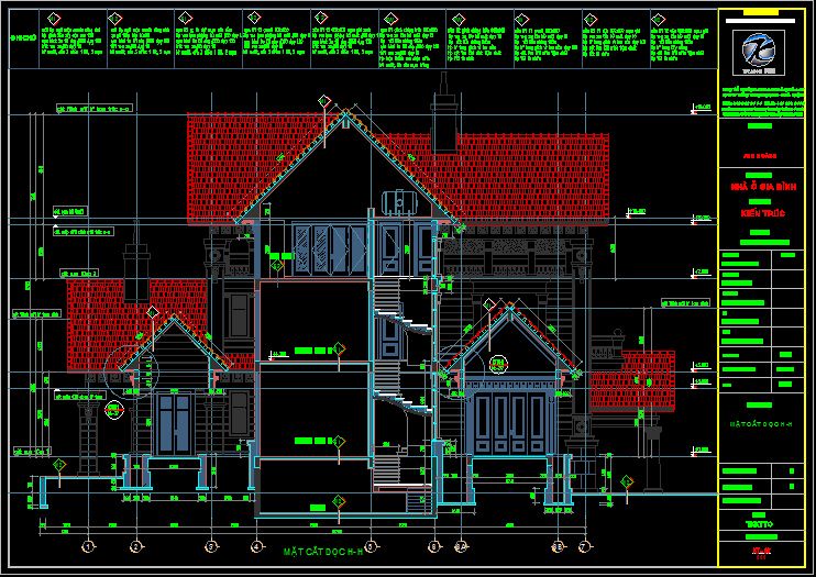 Mặt cắt thiết kế biệt thự cổ điển - 5