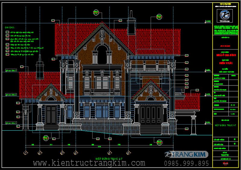 Mặt đứng thiết kế biệt thự cổ điển-1