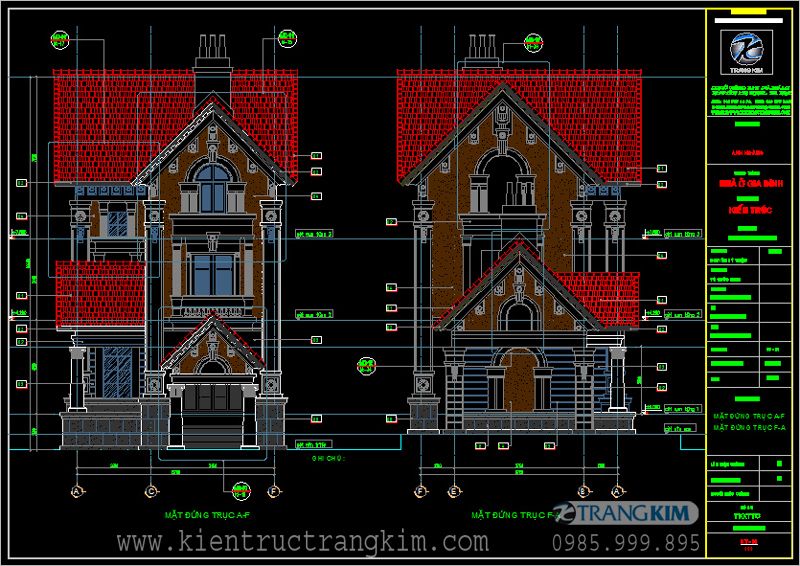 Mặt đứng thiết kế biệt thự cổ điển-2
