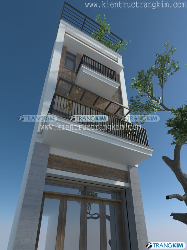 Phối cảnh thiết kế nhà ống 3 tầng mặt tiền 5m 2