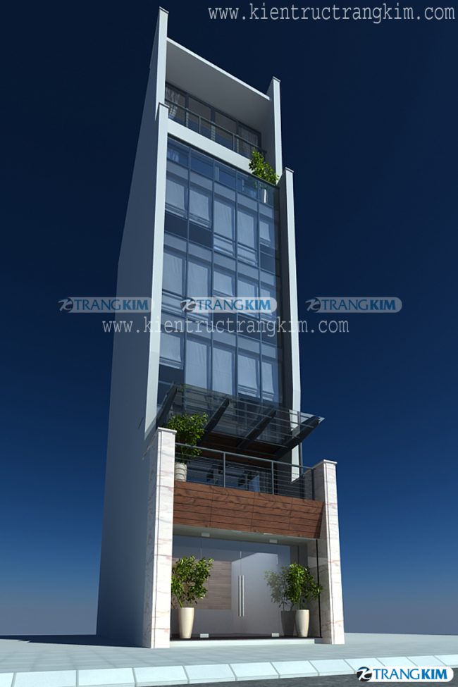 Thiết kế kiến trúc nhà nghỉ 6 tầng 1 tum - Hà Nội - Trangkim
