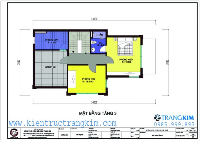 Mặt bằng tầng 3 1