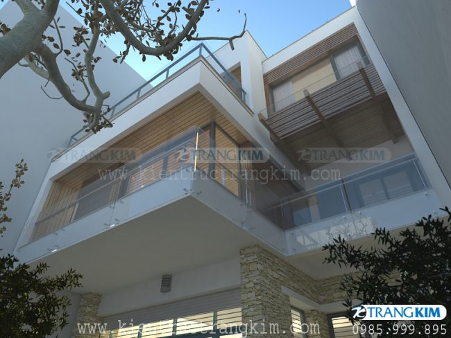 Hình ảnh phối cảnh kiến trúc biệt thự hiện đại diện tích 9x18m 2