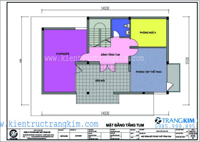 Mặt bằng tầng tum 1