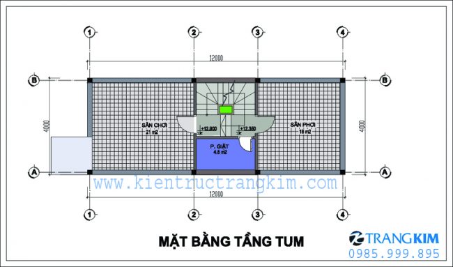 Tư vấn thiết kế nhà ống diện tích 4x12m, 4 tầng 6 Tư vấn thiết kế nhà ống diện tích 4x12m, 4 tầng 6