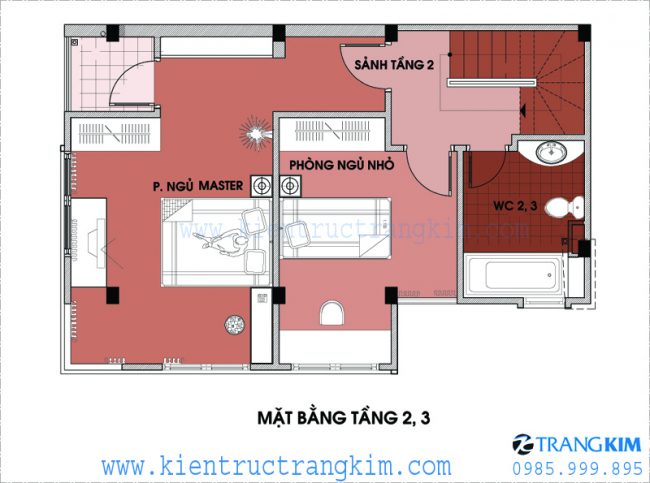 Mặt bằng kiến trúc tầng 2,3 1 Mặt bằng kiến trúc tầng 2,3 1