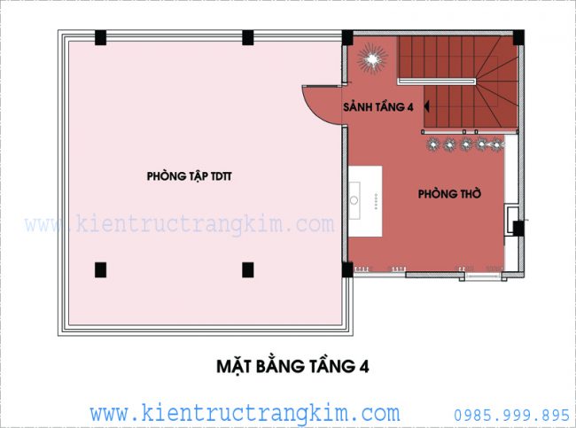 Mặt bằng kiến trúc tầng tum 1 Mặt bằng kiến trúc tầng tum 1