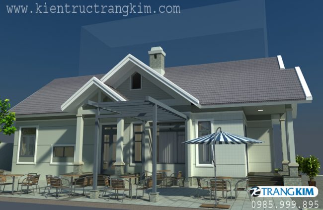 Hình ảnh phối cảnh thiết kế biệt thự 1 tầng hiện đại 1